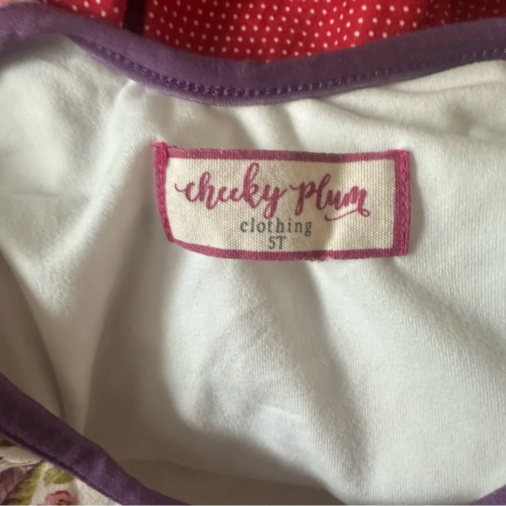 Cheeky Plum Floral Leotard with Red and Purple Accents- 5T - Picture 7 of 9